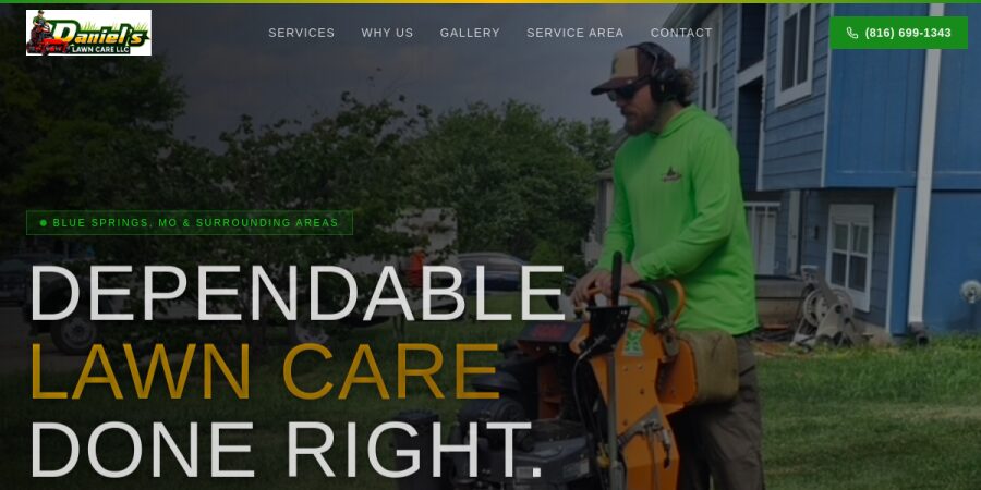 Daniel's Lawn Care website